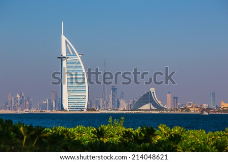 DUBAI, UAE- NOVEMBER 7: A general view of the world\'s first seven stars luxury hotel Burj Al Arab \