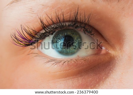 Women\'s Open eyes from close up