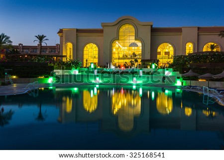 EGYPT, 14 SEPT 2012. Hotel Dessole Pyramisa Beach Resort Sahl Hasheesh 5 * - a luxury resort area of 120 000 sq. m on the Red Sea