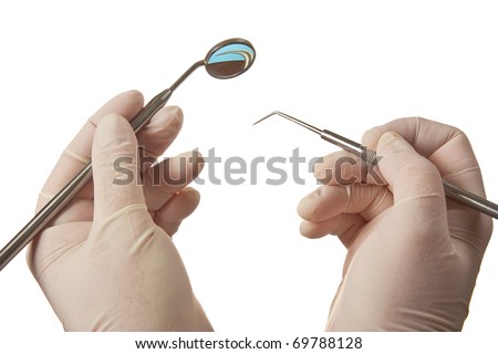 Dental tools isolated on white background