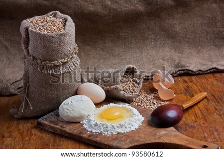 Still Life with a sack of wheat in the bakery