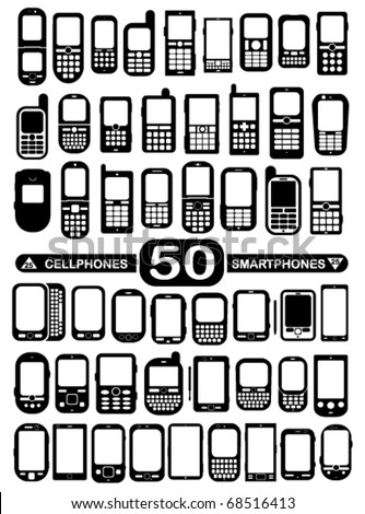 50 Vector Cellphones and Smartphones