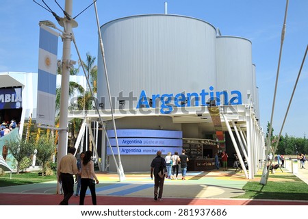 MILAN, ITALY - May 11: Argentina pavilion at Expo, universal exposition on the theme of food on  May 11, 2015 in Milan, Italy.