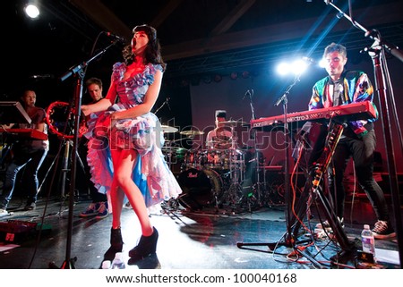 SEATTLE - APRIL 10:  Alternative Soul Singer Kimbra sings on stage at Showbox Sodo in Seattle on April 10, 2012.