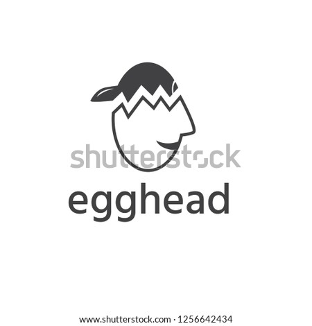 egghead boy in cap vector design template