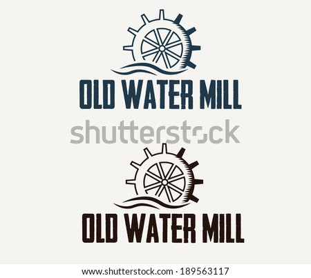 illustration old water mill