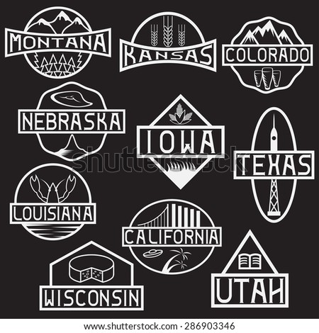 labels of states and landmarks of usa