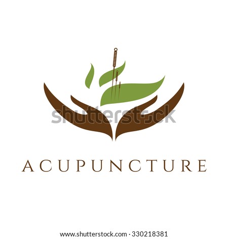 Vector template of acupunture theme
