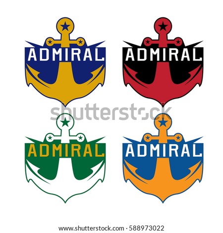 set of anchor sport crests vector template design
