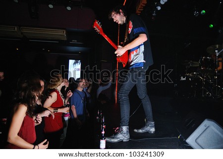BARCELONA, SPAIN - APRIL 4: Black Box Revelation band performs at Music Hall on April 4, 2012 in Barcelona, Spain.