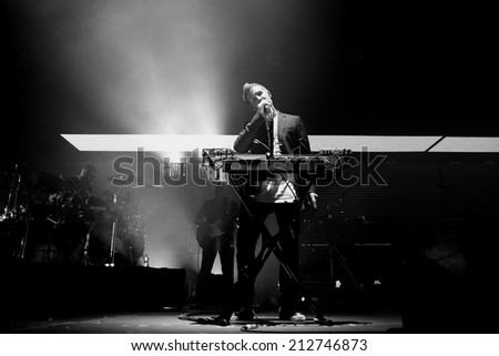 BARCELONA - JUN 14: Massive Attack (English musical group) performs at Sonar Festival on June 14, 2014 in Barcelona, Spain.