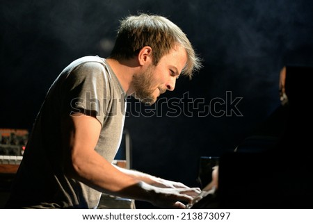 BARCELONA - JUN 12: Nils Frahm (German musician, composer and pianist) performance at Sonar Festival on June 12, 2014 in Barcelona, Spain.