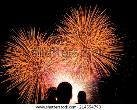 SAN SEBASTIAN, SPAIN - AUG 12: Fireworks San Sebastian contest on August 12, 2014 in San Sebastian, Spain.