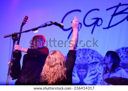 BILBAO, SPAIN - OCT 31: Go Go Berlin (band) live performance at Bime Festival on October 31, 2014 in Bilbao, Spain.