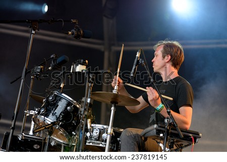 BARCELONA - JUN 13: Machinedrum (electronic music producer and performer) performance at Sonar Festival on June 13, 2014 in Barcelona, Spain.