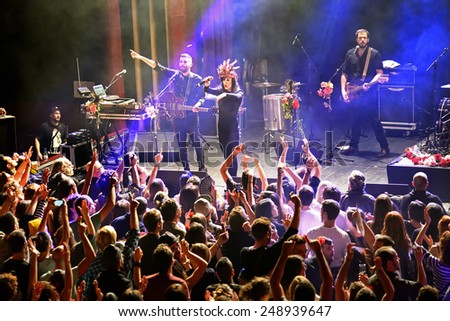 BARCELONA - DEC 5: Fuel Fandango (electronic, funk, fusion and flamenco band) performs at Apolo (venue) on December 05, 2014 in Barcelona, Spain.