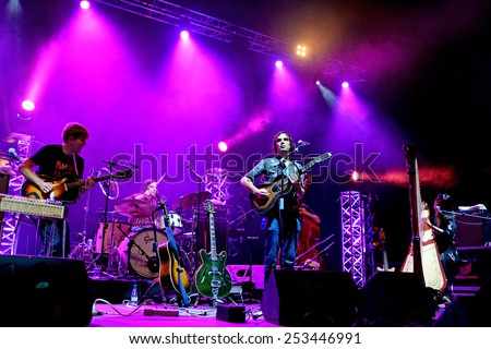 BILBAO, SPAIN - OCT 31: The Barr Brothers (band) live performance at Bime Festival on October 31, 2014 in Bilbao, Spain.
