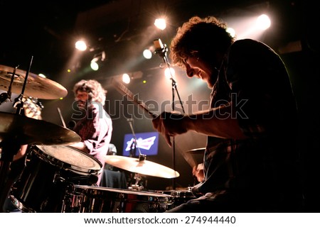 BARCELONA - APR 25: Nunatak (band) performs at Music Hall stage on April 25, 2015 in Barcelona, Spain.