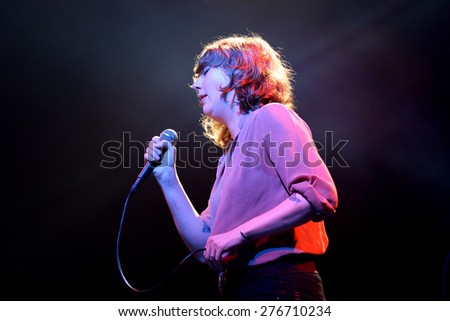 BARCELONA - OCT 20: Celebration (psychedelic soul band) performs at Razzmatazz stage on October 20, 2014 in Barcelona, Spain.