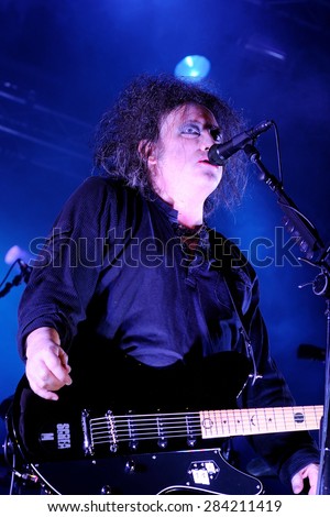 BARCELONA - JUN 1: Robert Smith of The Cure (band) performs at San Miguel Primavera Sound Festival on June 1, 2012 in Barcelona, Spain.
