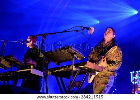 BARCELONA - MAY 28: Jungle (band) performance at Primavera Sound 2015 Festival, Ray-Ban stage, on May 28, 2015 in Barcelona, Spain.