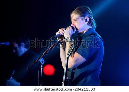 BARCELONA - MAY 27: Interpol (band) performs at Primavera Sound 2015 Festival, Apolo stage, on May 27, 2015 in Barcelona, Spain.