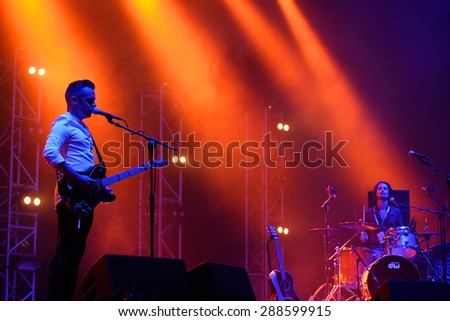 BILBAO, SPAIN - OCT 31: We Cut Corners (band) live performance at Bime Festival on October 31, 2014 in Bilbao, Spain.