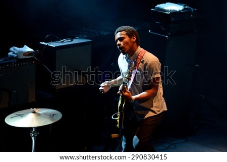 BARCELONA - MAY 27: Benjamin Booker (rock band) performs at Primavera Sound 2015 Festival, Barts stage, on May 27, 2015 in Barcelona, Spain.