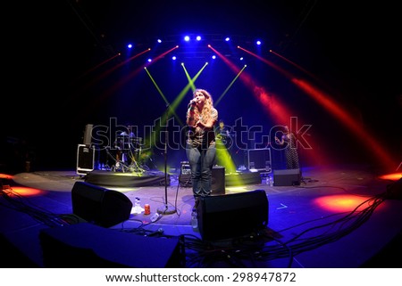 BARCELONA - JUN 19: Kate Tempest (poet, playwright, rapper and recording artist) performs at Sonar Festival on June 19, 2015 in Barcelona, Spain.