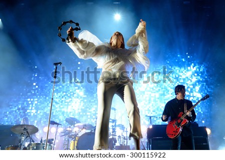 BENICASSIM, SPAIN - JUL 16: Florence and the Machine (pop band) in concert at FIB Festival on July 16, 2015 in Benicassim, Spain.
