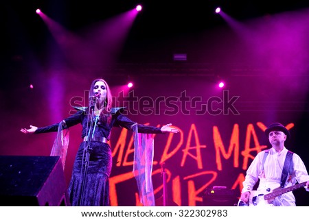 BILBAO, SPAIN - OCT 31: Imelda May (band) live performance at Bime Festival on October 31, 2014 in Bilbao, Spain.