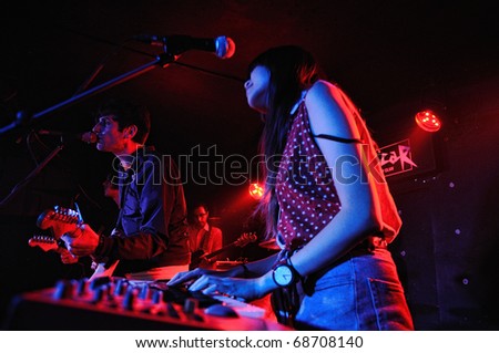 BARCELONA, SPAIN - AUG 15: The Paing of Being Pure at Heart performs at Discotheque Sidecar on August 15, 2010 in Barcelona, Spain.