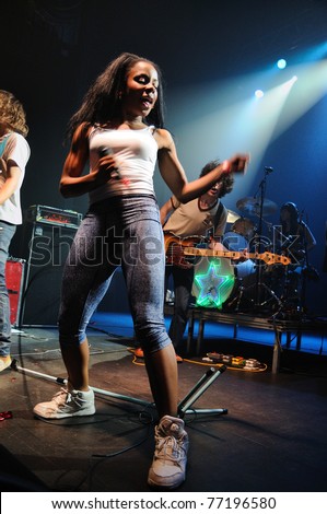 BARCELONA, SPAIN -APR 1: The Go! Team band performs at Razzmatazz Club on April 1, 2011 in Barcelona, Spain.