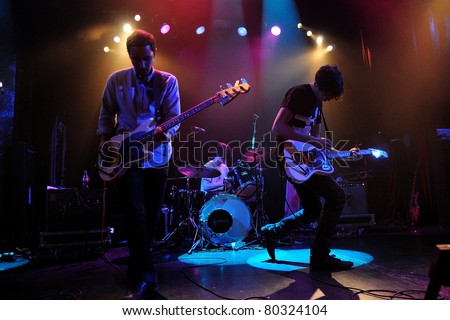 BARCELONA, SPAIN - JUN 20: The Pains of Being Pure at Heart band performs at Apolo on June 20, 2011 in Barcelona, Spain.