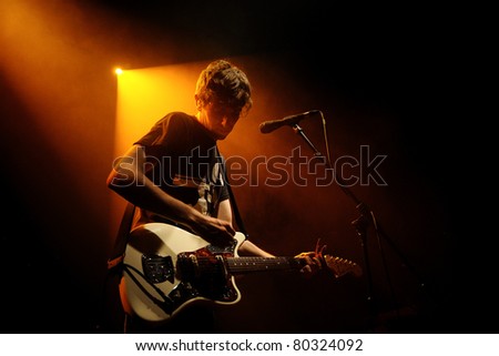 BARCELONA, SPAIN - JUN 20: The Pains of Being Pure at Heart band performs at Apolo on June 20, 2011 in Barcelona, Spain.
