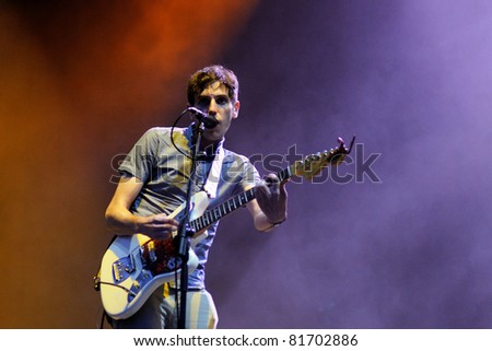 SANTANDER, SPAIN - JULY 22: The Pains of Being Pure at Heart band performs at Santander Music Festival on July 22, 2011 in Santander, Spain.