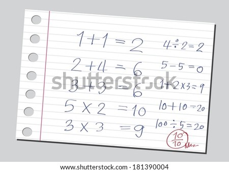 sketch  numbers and mathematics symbols