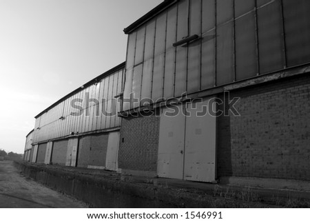 Lagerhaus im Hafen Stock foto © 