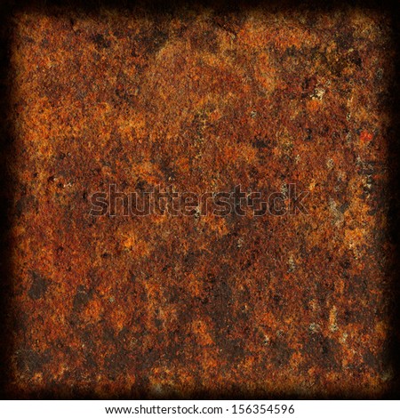 rusty metal texture, dark frame with blurred corners