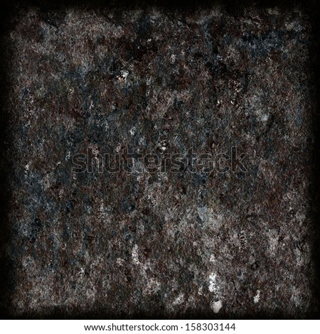 dark grunge rusty metal  texture, frame with blurred corners