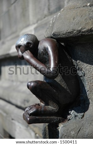 Sculpture of monkey in Mons, Belgium