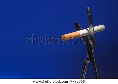 Cutting a Cigarette - Anti Smoking Concept