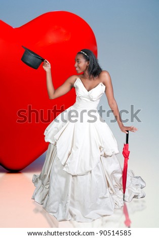 Black African American Woman Bride in a wedding dress