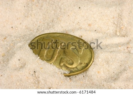 US Civil War Belt Buckle or Sword Belt Plate in the Sand