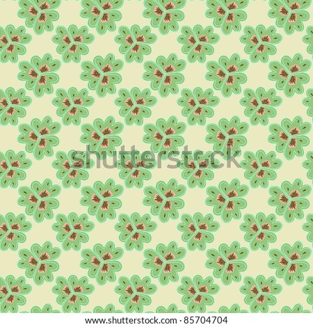 Batik Green Flower