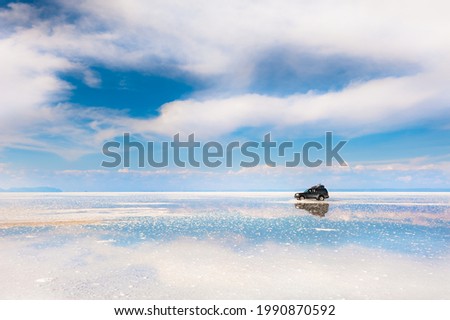 Similar – Image, Stock Photo Terrain vehicle at Salar de uyuni salt flat in Bolivia