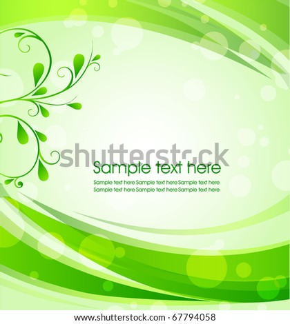 Floral Green Background Stock Vector Illustration 67794058 : Shutterstock