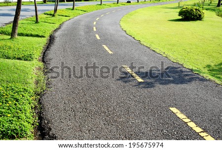Asphalt healthy ways for walking running jogging and bicycling in the park