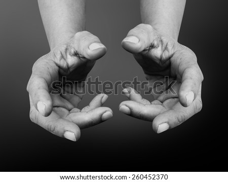 hand reaching for peace black and white