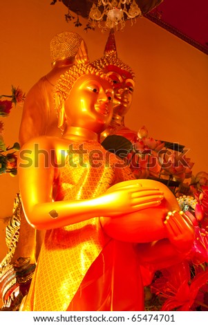 Art images of Buddha in the temple Wat Bang Khun Prom Thailand
